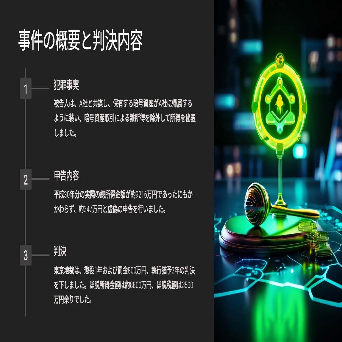 暗号資産の雑所得を秘匿し、所得税を脱税していたとして有罪となった事件（暗号資産の税金・所得税関係）（東京地裁令和６年３月２１日判決）｜泉絢也・藤本剛平