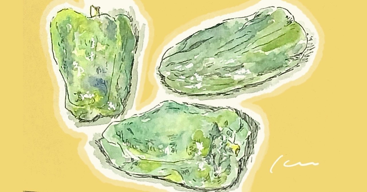 もらった『夏野菜』美味しくいただいたので、描いてみました