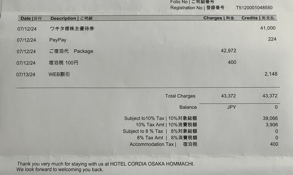ワキタ 株主優待活用 ホテルコルディア大阪本町|saico ワキタ 株主優待活用 ホテルコルディア大阪本町|saico