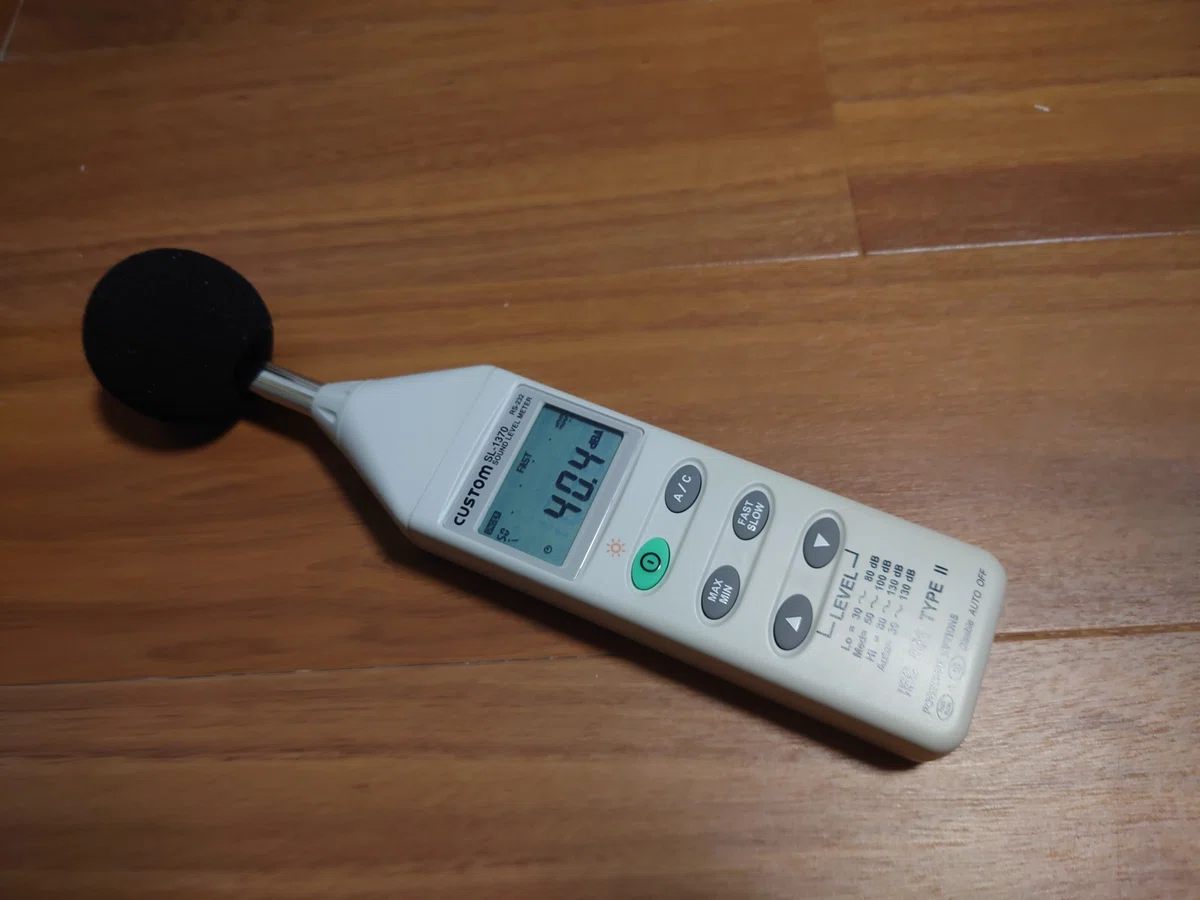一畳吸音室 有効ボード仕様 最強性能 当方の騒音計での測定
