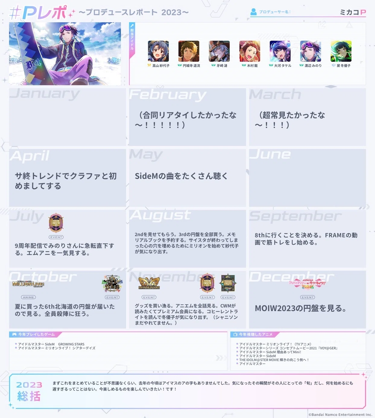 出会って1年のオタクからSideM10周年へ感謝をこめて｜ツグミカコ