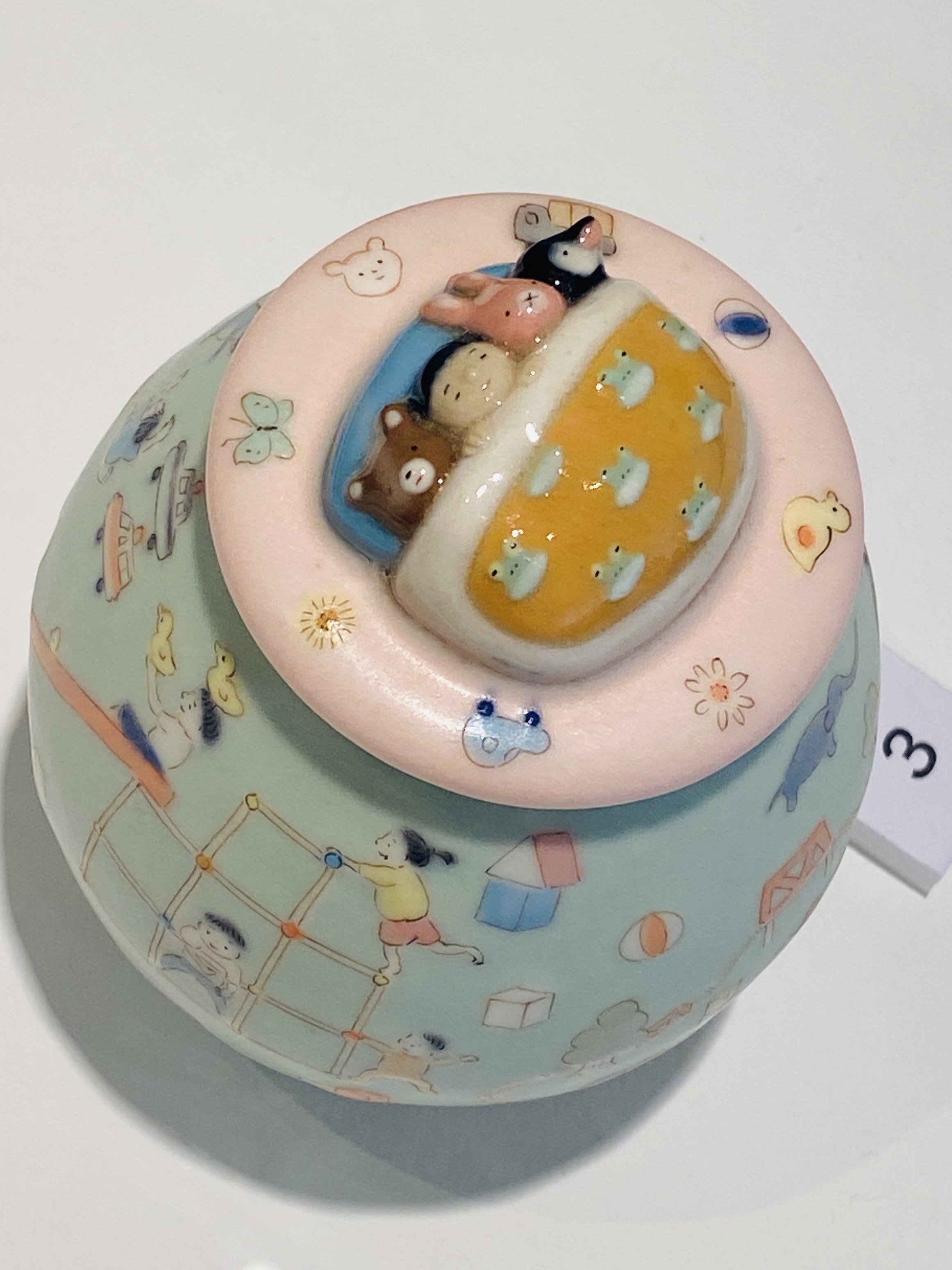 金継】フジタチサト スナフジタ カラフル人物絵柄の茶碗 カラフル 漆器