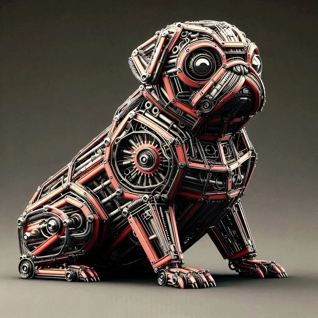 未来のPET:STEAMPUNKな機械仕掛けのAIロボットパグ犬の実験｜Books Channel