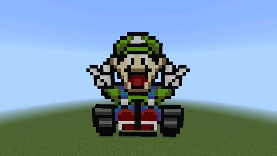 Creating Pixel Art in Minecraft [Super Mario Kart]｜ASP｜発達障害の日々