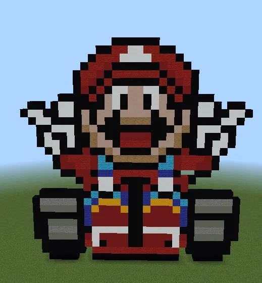 Creating Pixel Art in Minecraft [Super Mario Kart]｜ASP｜発達障害の日々