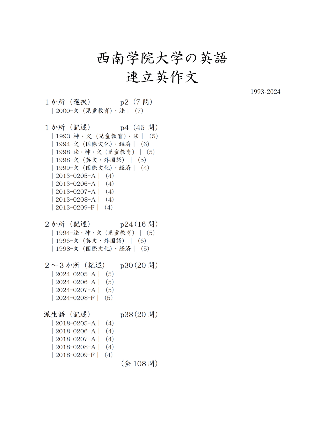 2025入試 西南学院大学の入試に向けて（英語）｜Fukudai_Ikuko