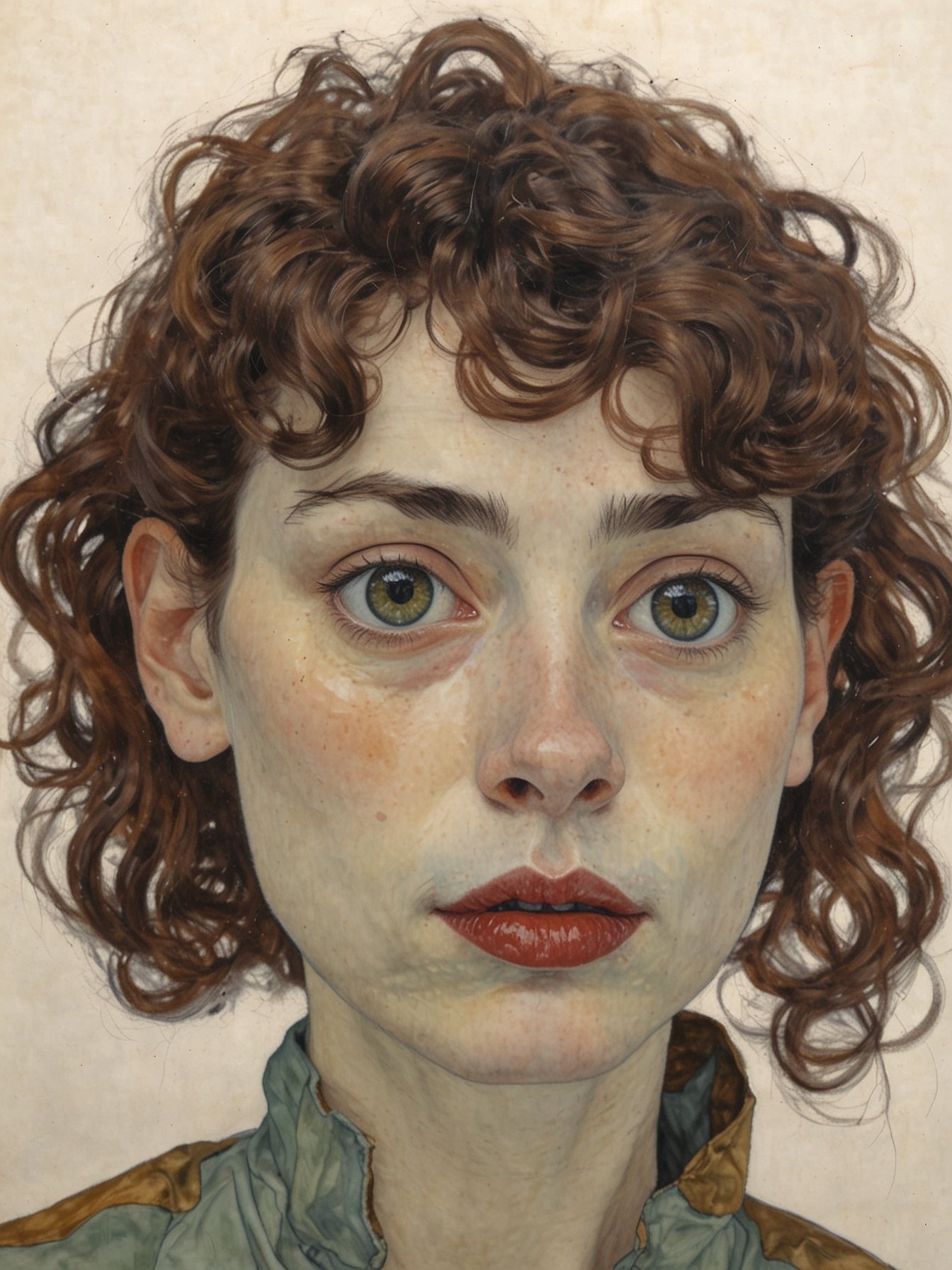 水彩画絵画 「化粧直し」