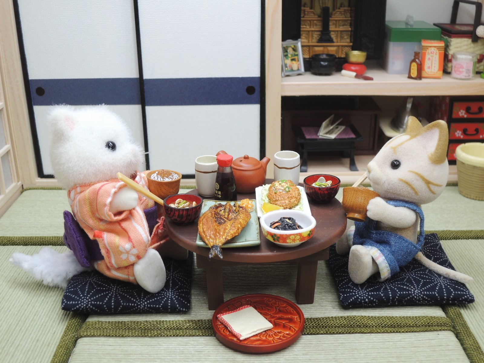 撮影用ジオラマ 平屋と団地の兼用2DKを作る｜御猫様と座布団