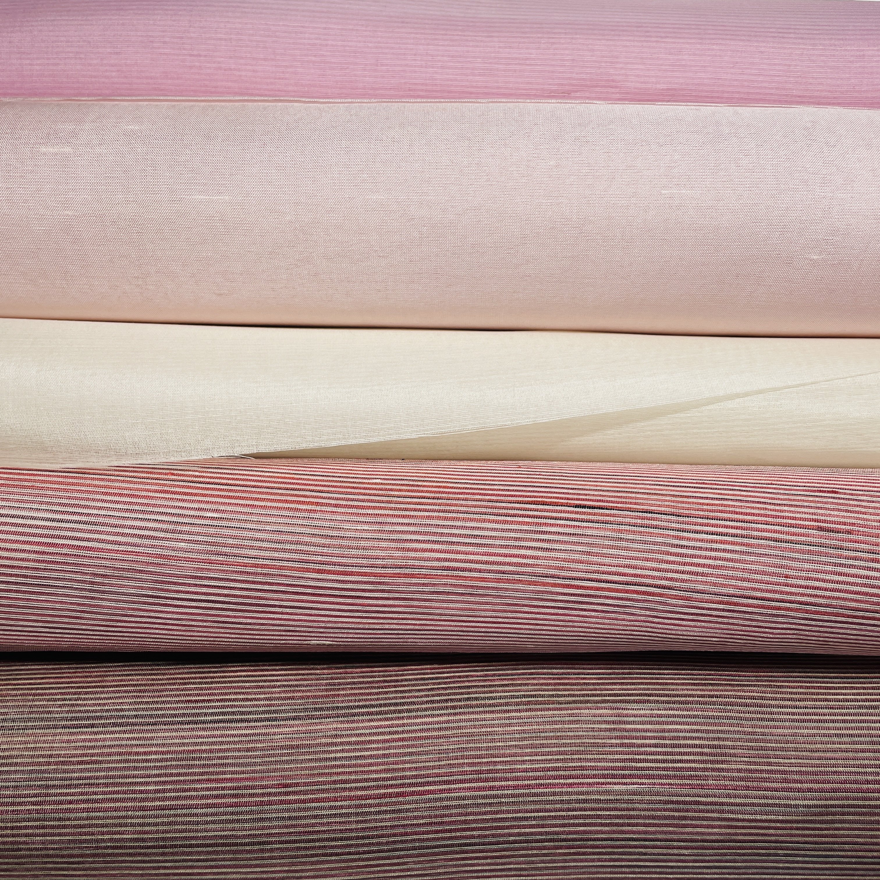 ポジャギ制作過程】縞模様の天然染シルク＆ピンク系｜pojagi*sono