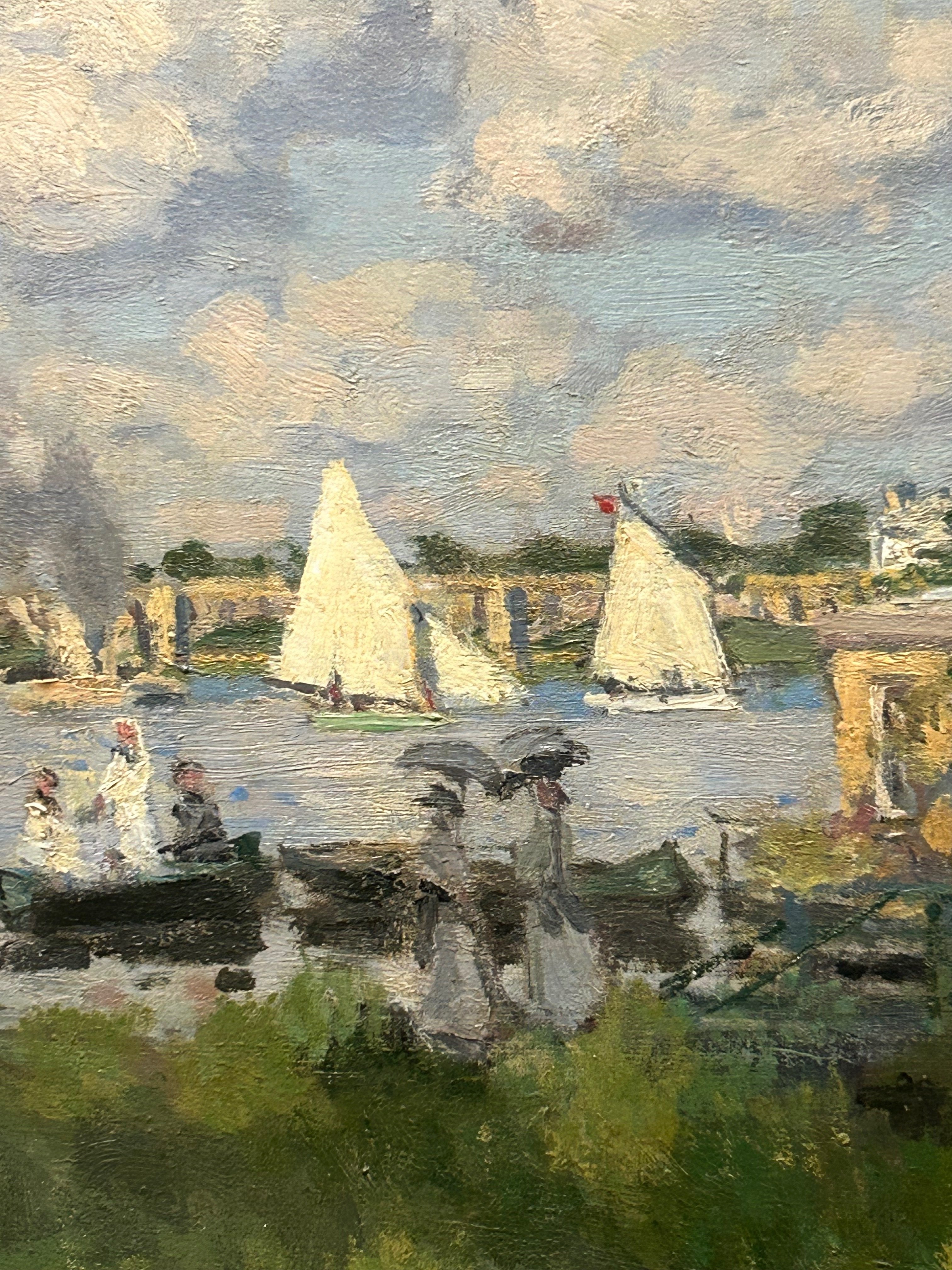 モネ　湖畔　ヨット　模写 子供のためのオルセー美術館(128)晴れるといいんだけど。/セーヌ