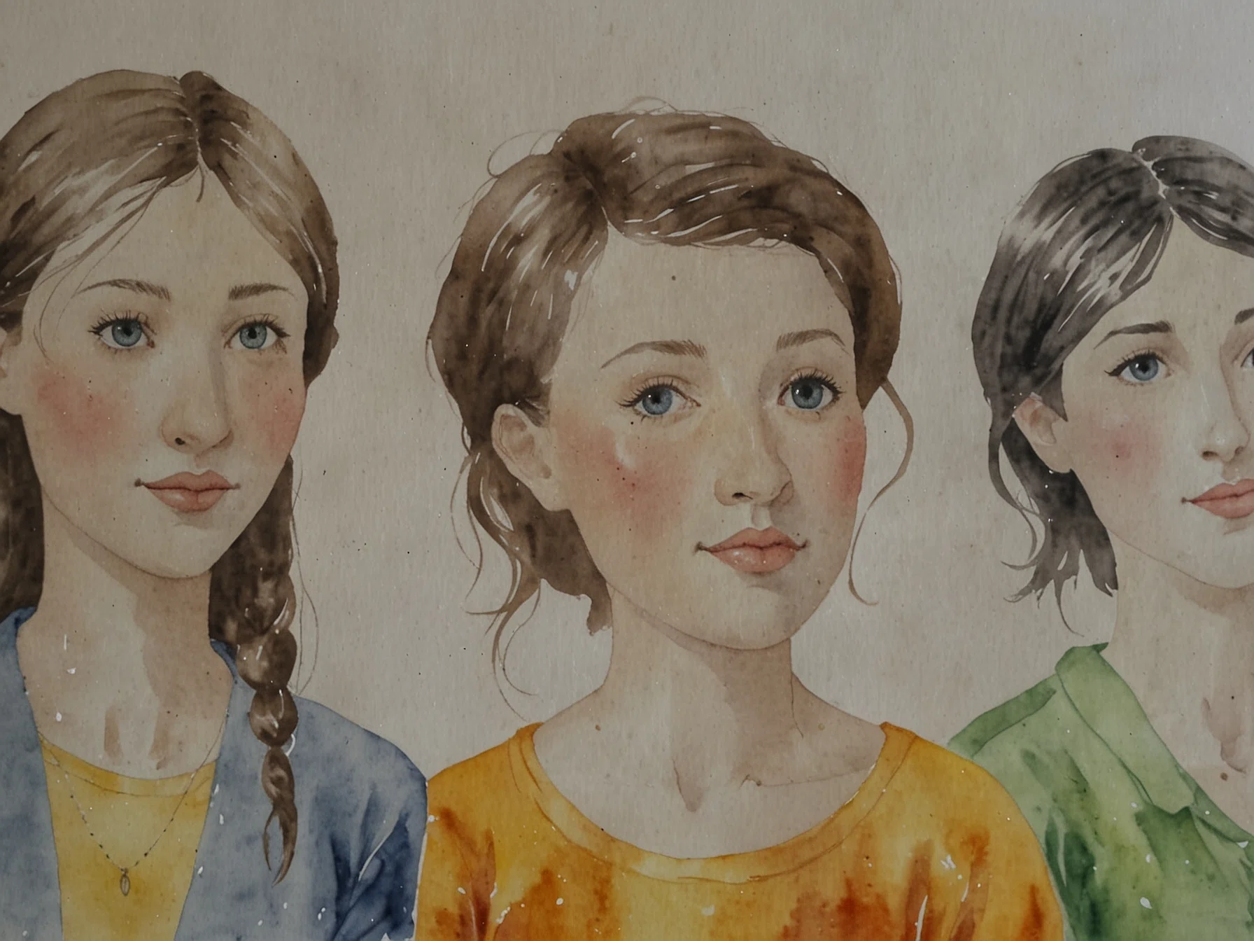 水彩画　絵画　 「化粧直し」 水彩画絵画 「化粧直し」 【公式通販】