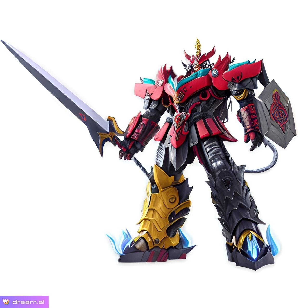 戦隊ロボ 無料AI画像生成アプリで90年代SMP戦隊1号ロボのAI画像を作成してみたら