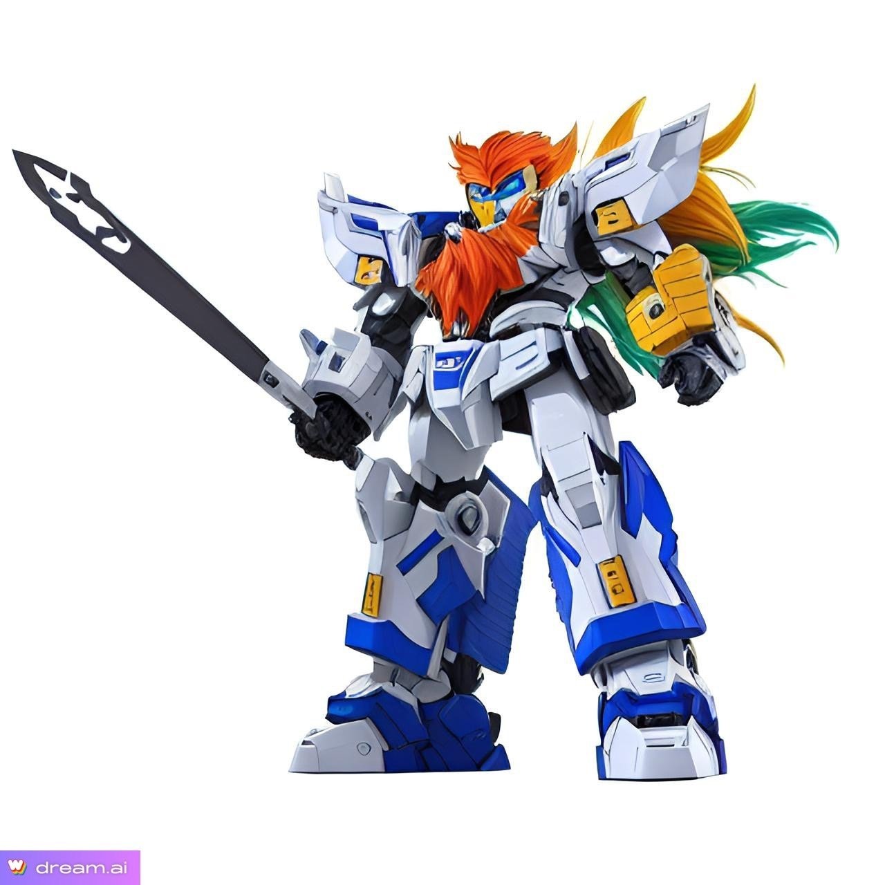 無料AI画像生成アプリで90年代SMP戦隊1号ロボのAI画像を作成してみたら