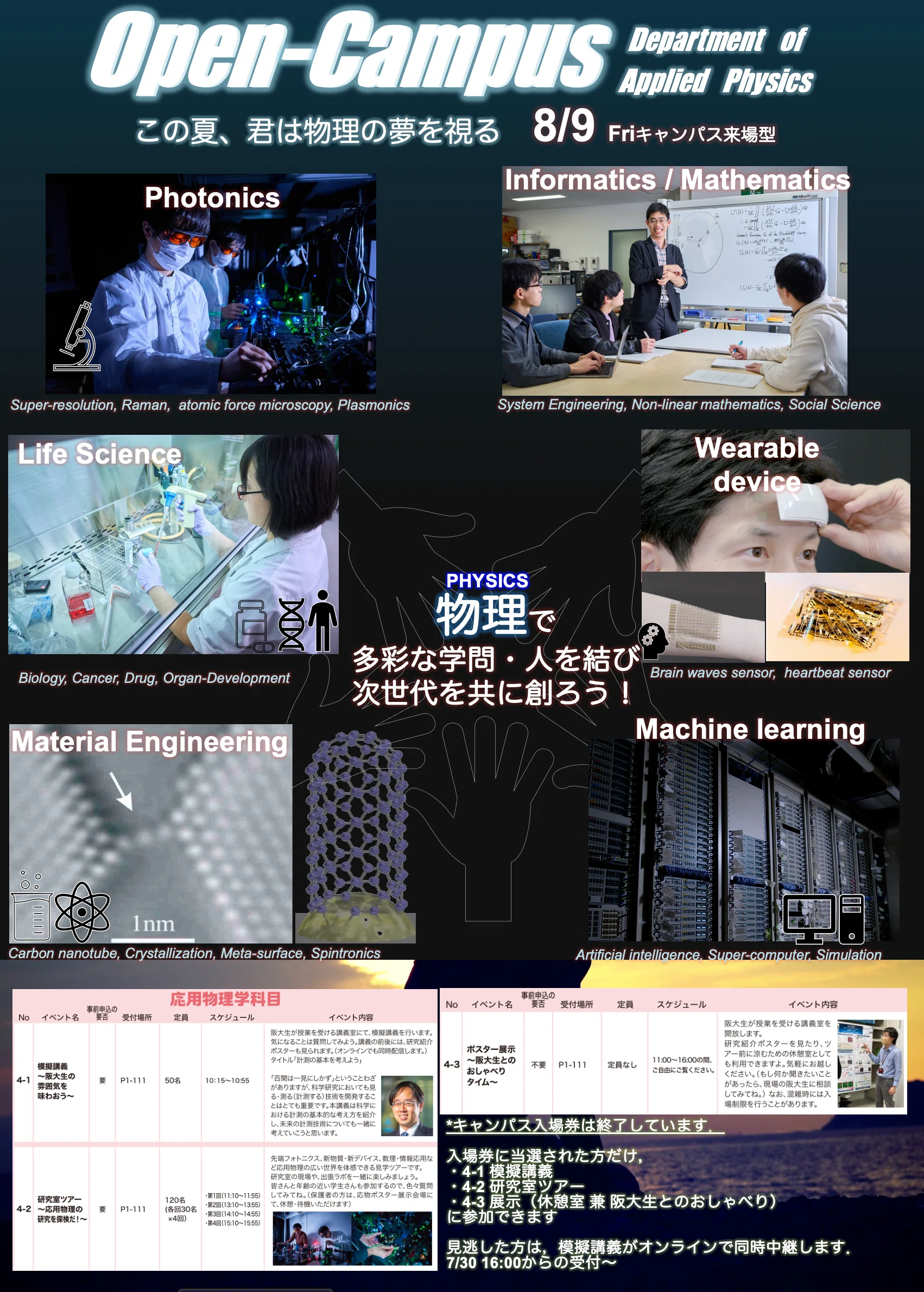 応用物理 OPEN CAMPUS 2024』｜阪大工学研究科 応用物理学コース