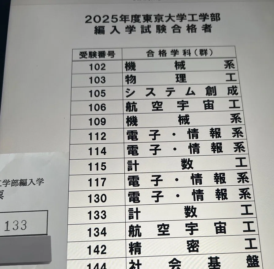 2025年度 東京大学工学部編入 計数工学科 合格体験記｜なしゃ