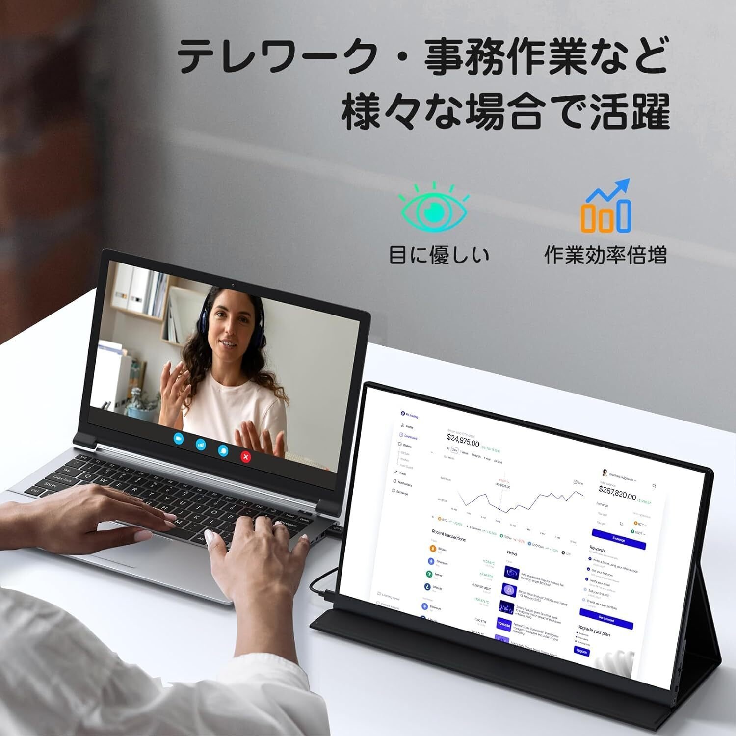 Pornitor モバイルモニター Pornitor モバイルモニター 15.6インチ 1920x1080FHD モバイル