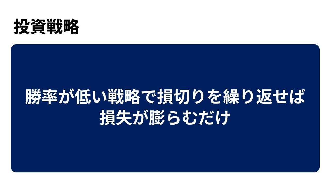 投資戦略と損切りについて｜TeamモハP