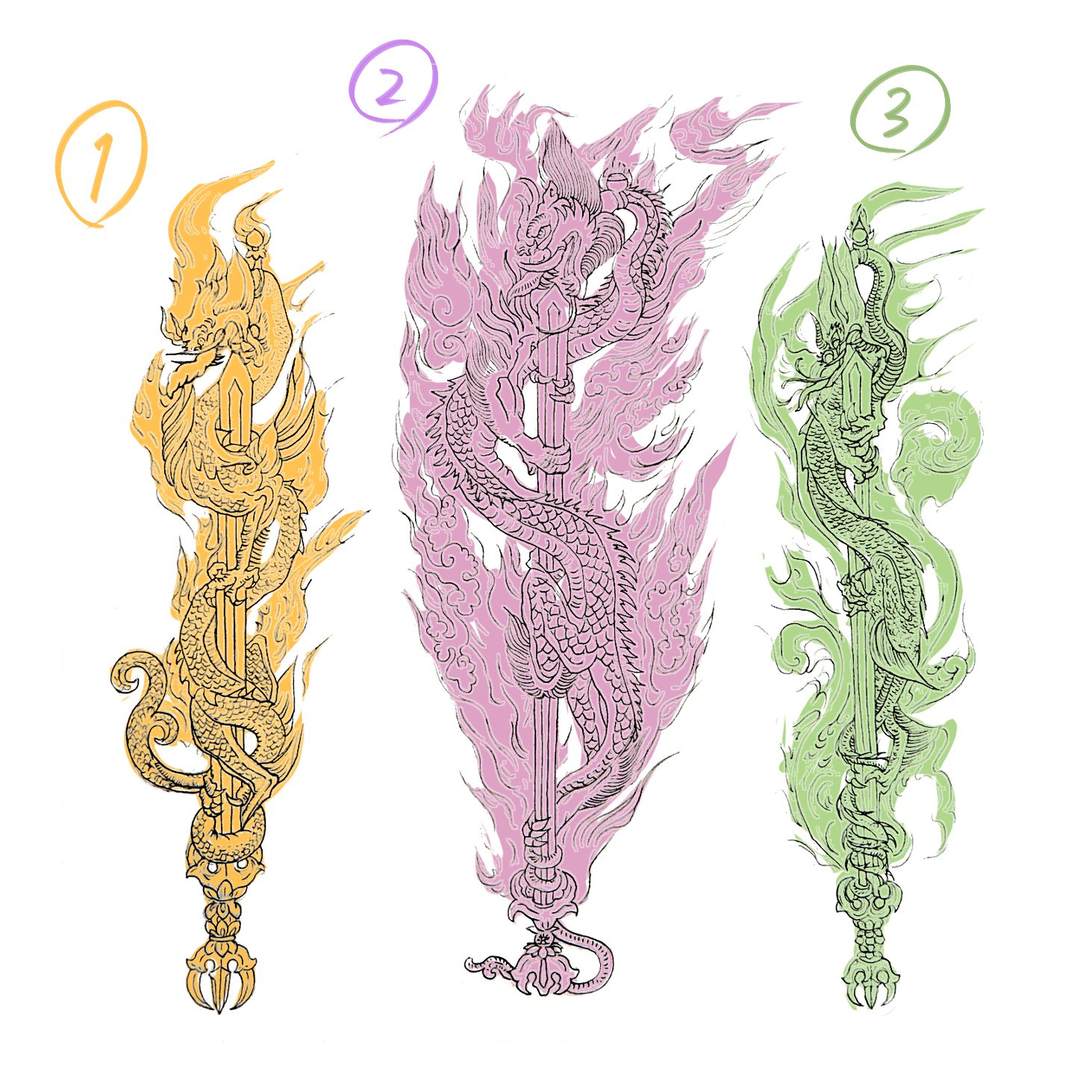 辰】龍尽くしカレンダー8月・倶利伽羅龍｜巳白