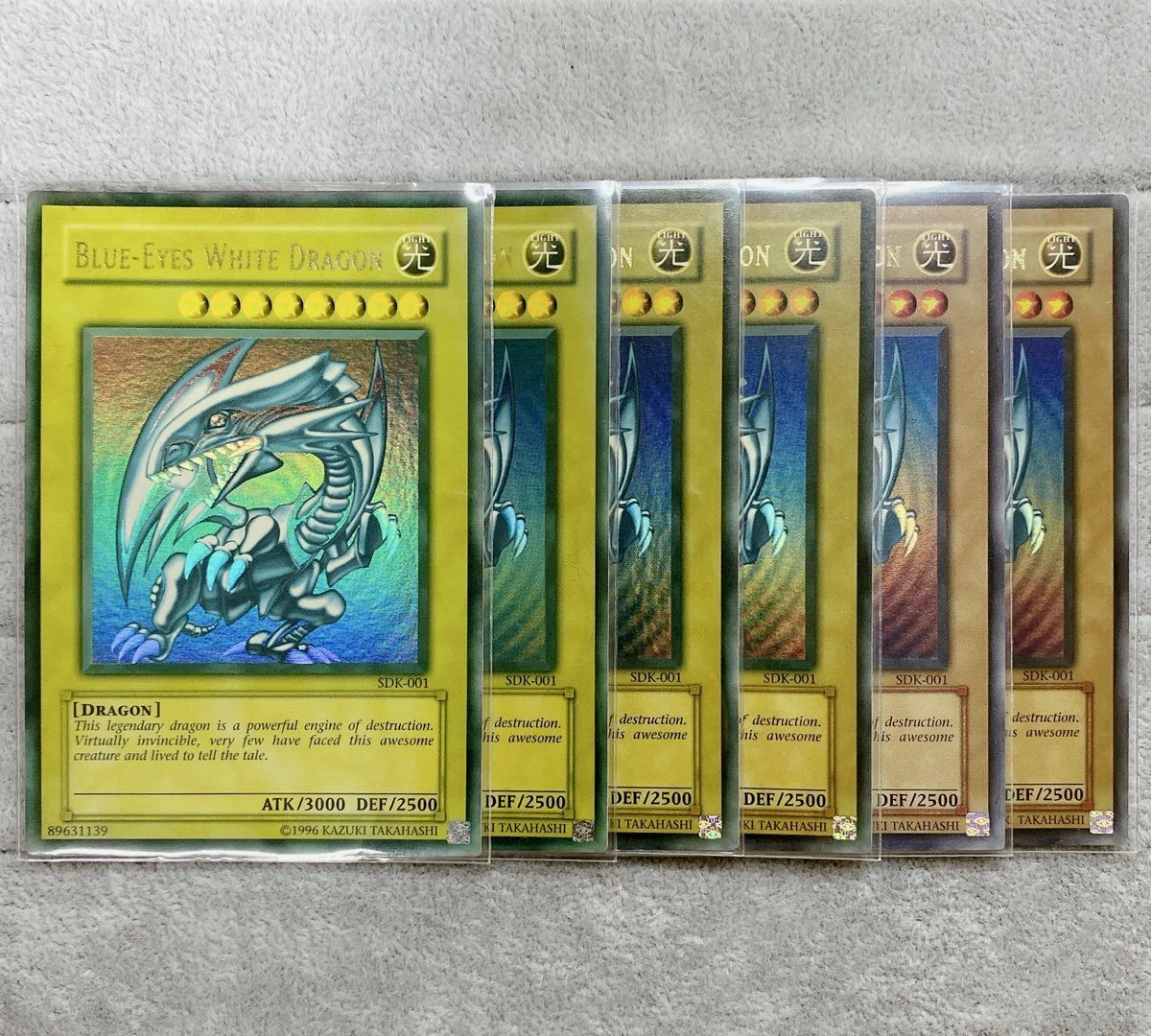 遊戯王 青眼の白龍 北米版 wavy ずたずた faded