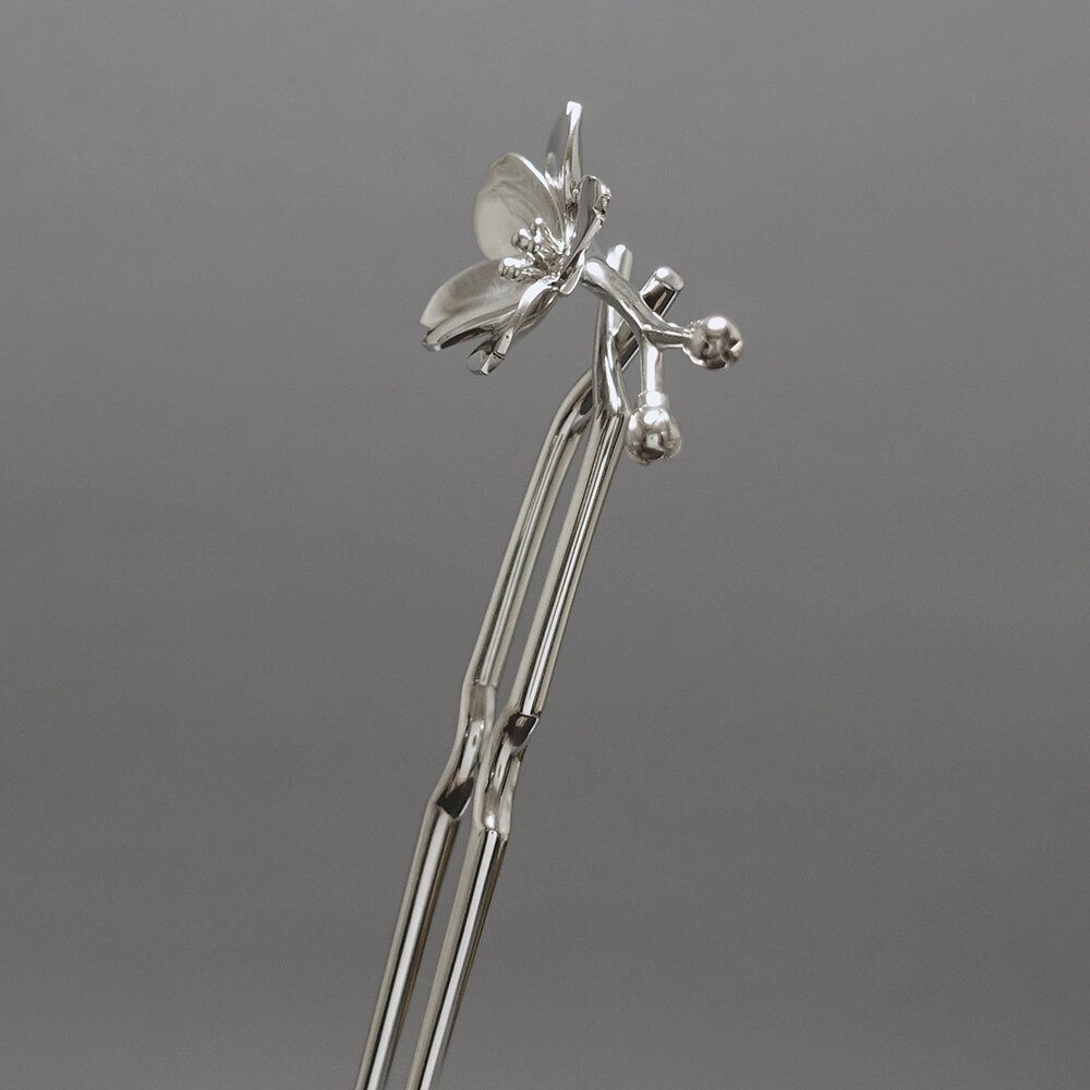 6 かんざし［彫金-翔鶴桜］SILVER925｜中泉