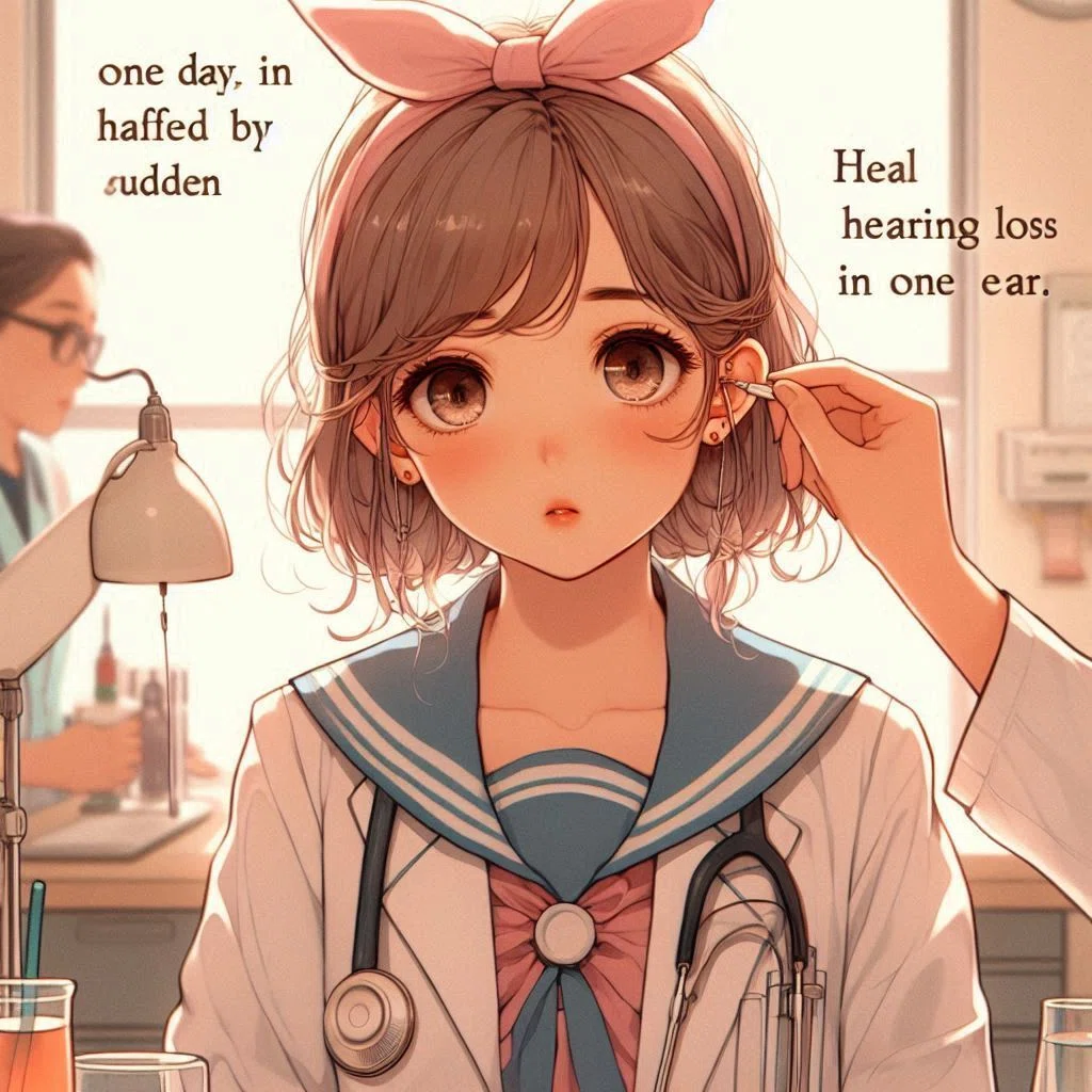 医療体験 ：Medical Experience【創作大賞2024エッセイ部門】【女子高生エッセイ】【英語】⓮『ある日、片耳難聴で世界が半分になった👂🏻』High School Girl Essay “One Day, My World Was Halved by Sudden Hearing Loss in One Ear👂🏻”Koro＆Arumi #イラスト <a target=