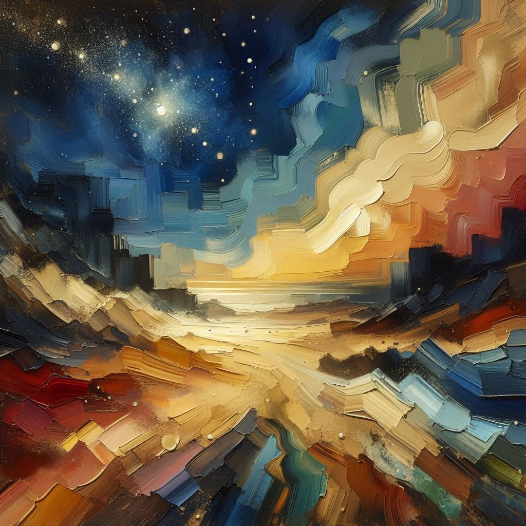 抽象画 de 悲しみ @Copilot＋プロンプト｜茜町春彦