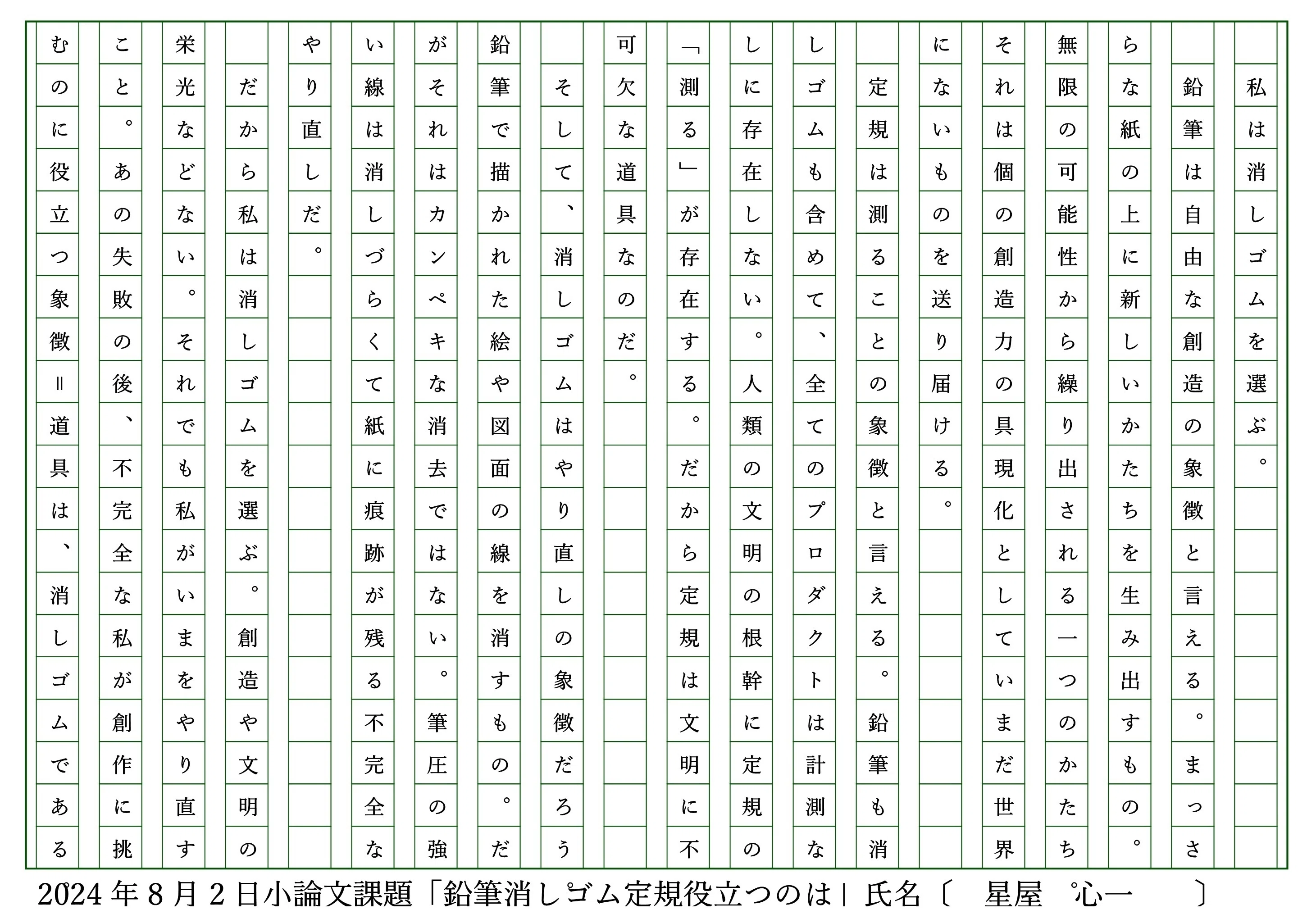 星屋の小論文（多摩美2024）｜星屋心一