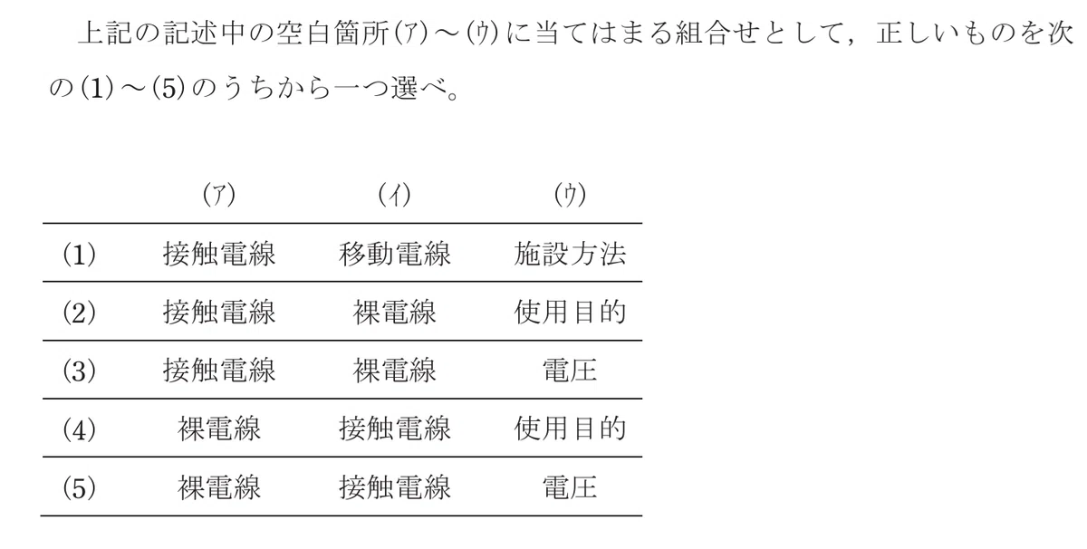 令和5年度 上期 第3種 電力 問8-解答群