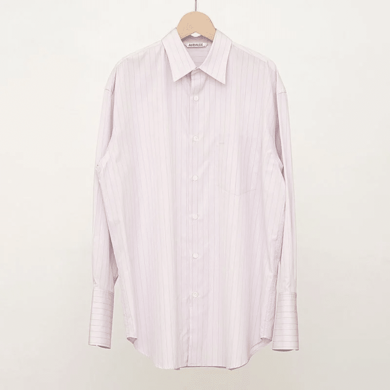 24AW AURALEE 定番シャツ 24AWスタート【AURALEE】 SUVIN HIGH COUNT CLOTH STRIPE SHIRT