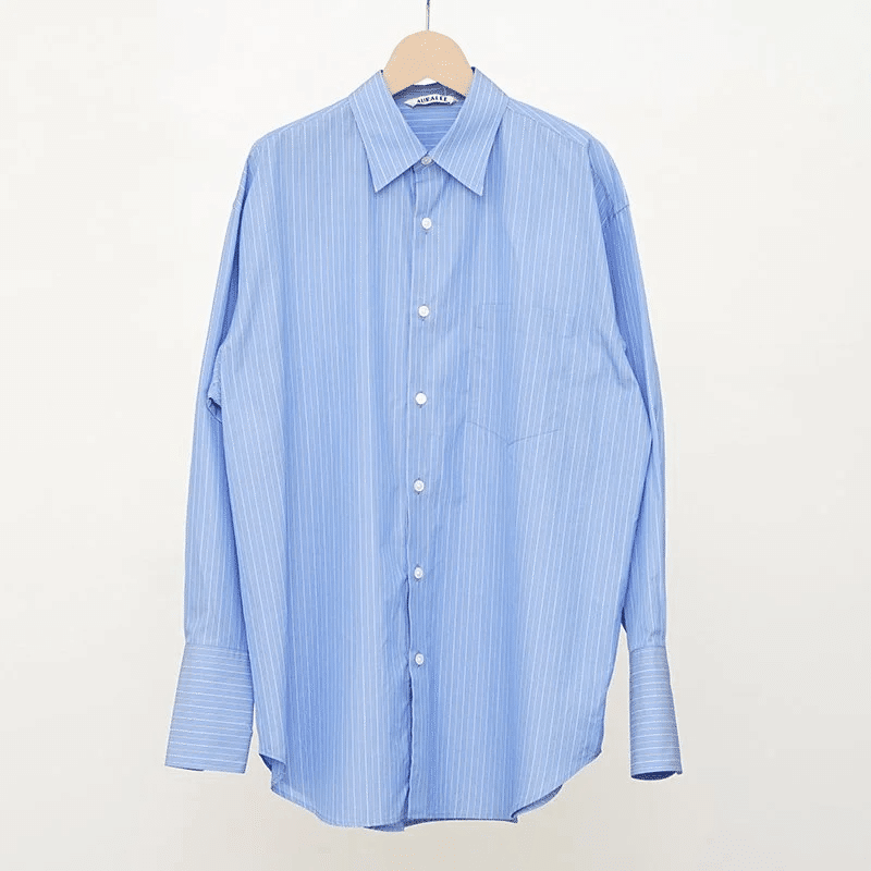 24AWスタート【AURALEE】 SUVIN HIGH COUNT CLOTH STRIPE SHIRT