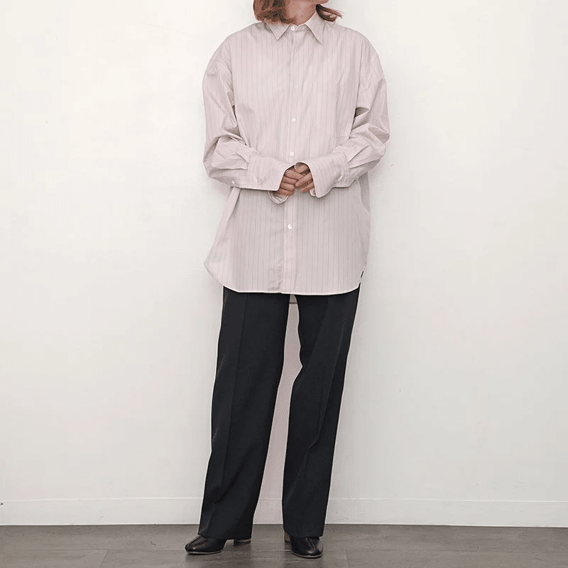 【最終価格】AURALEE 24aw ストライプスタンドカラーシャツ AURALEE 24aw ストライプスタンドカラーシャツsize4