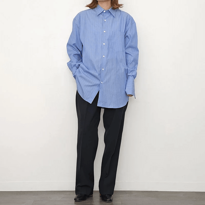 24AWスタート【AURALEE】 SUVIN HIGH COUNT CLOTH STRIPE SHIRT