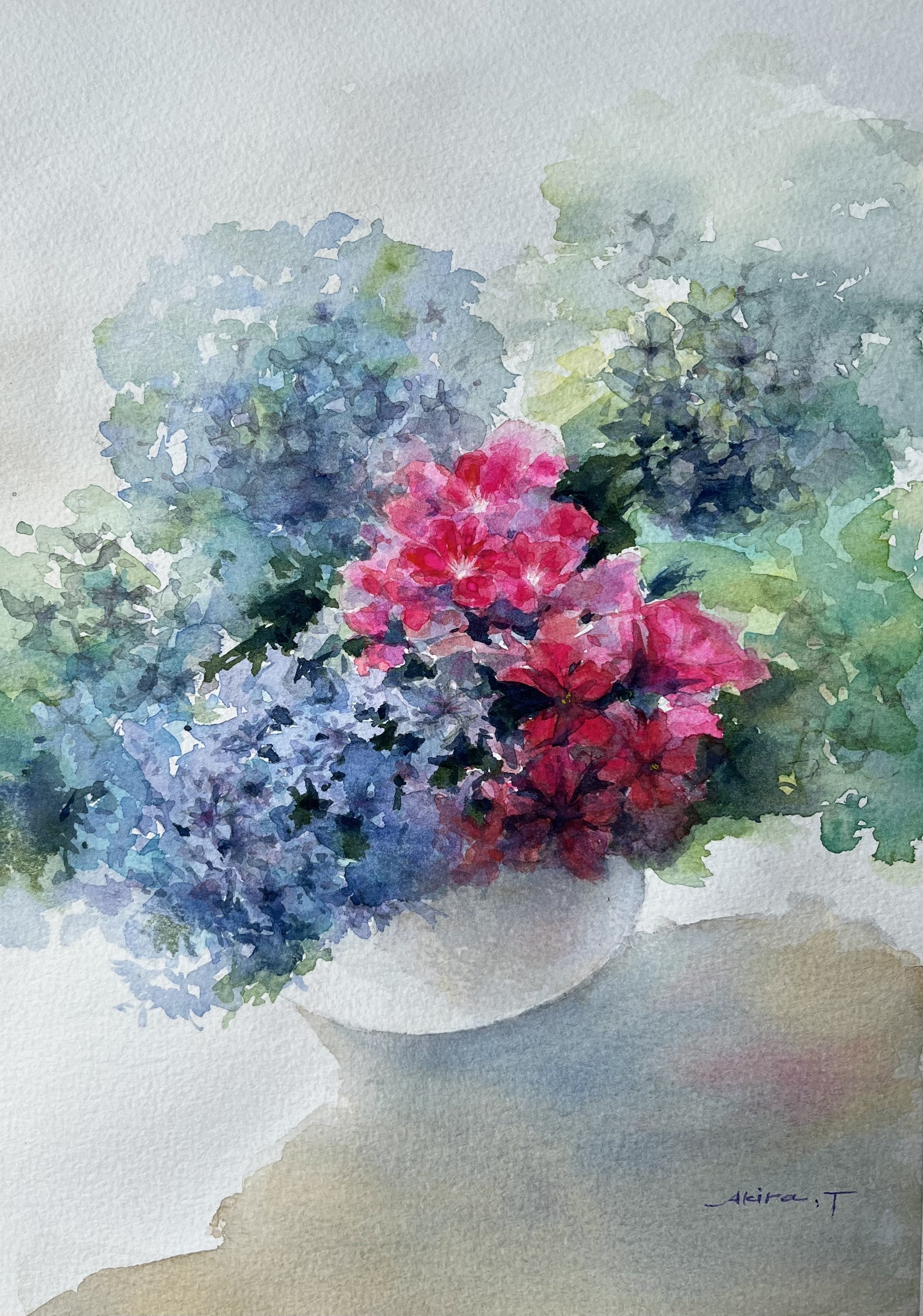 紫陽花とベルガモット　水彩画 紫陽花とベルガモット 水彩画 （J…花めぐる庭で | 長野亮之介