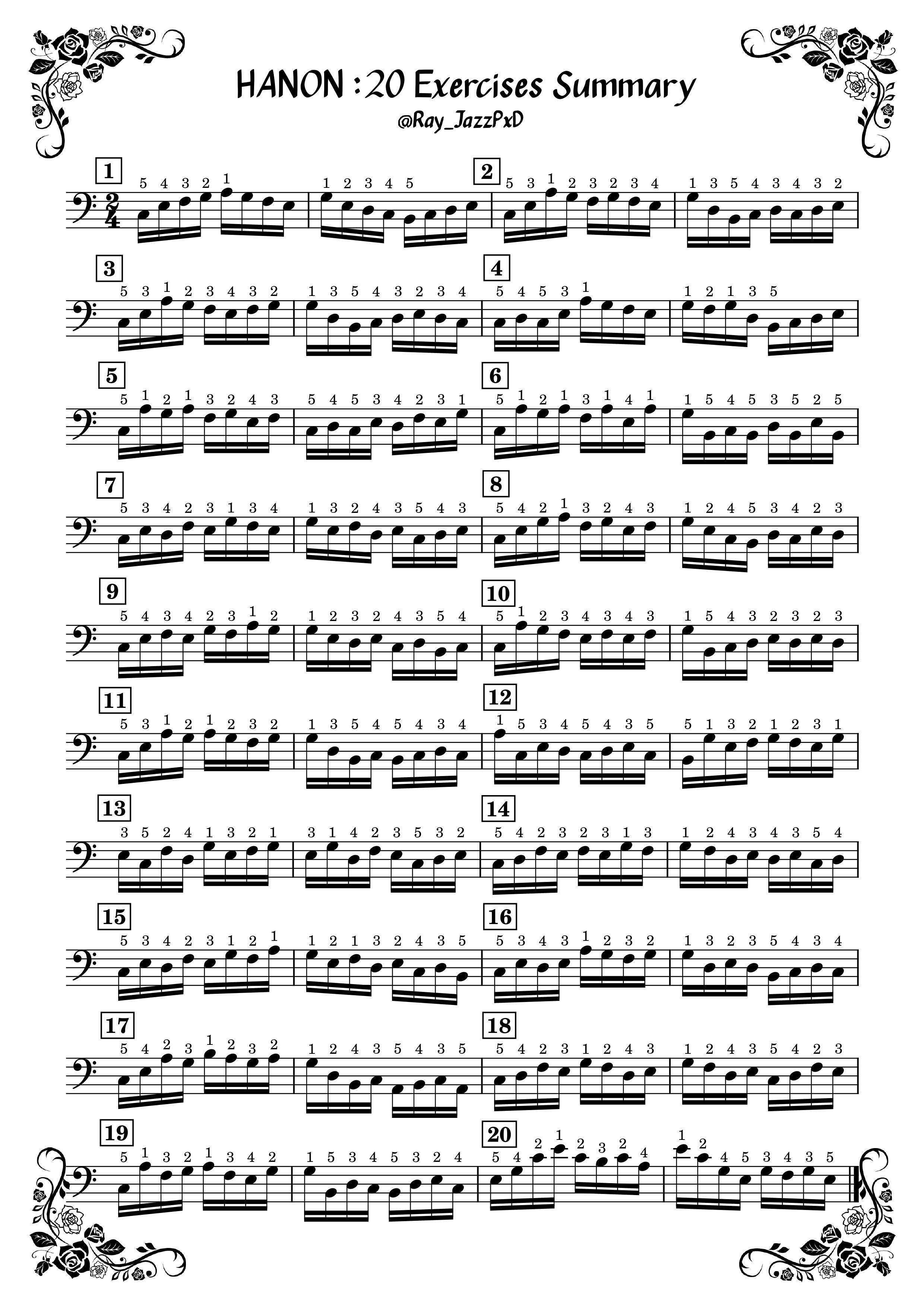無料楽譜】ハノン「39番 音階」