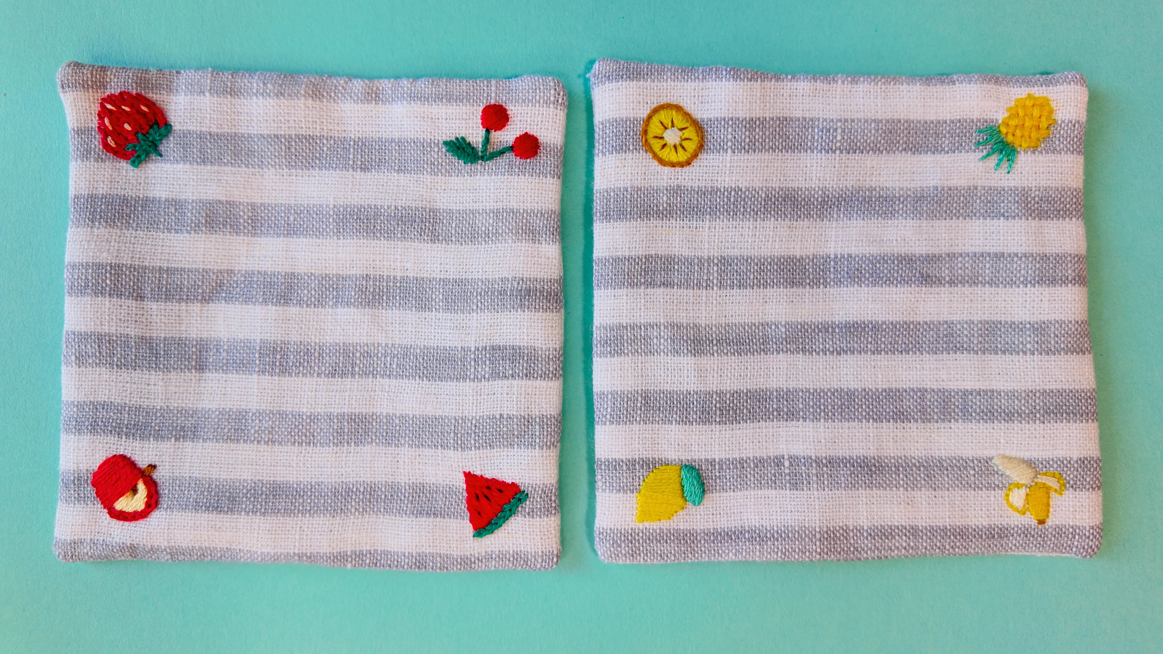 刺繍図案無料】フルーツの刺繍方法前半｜はなめろん｜刺繍愛好家