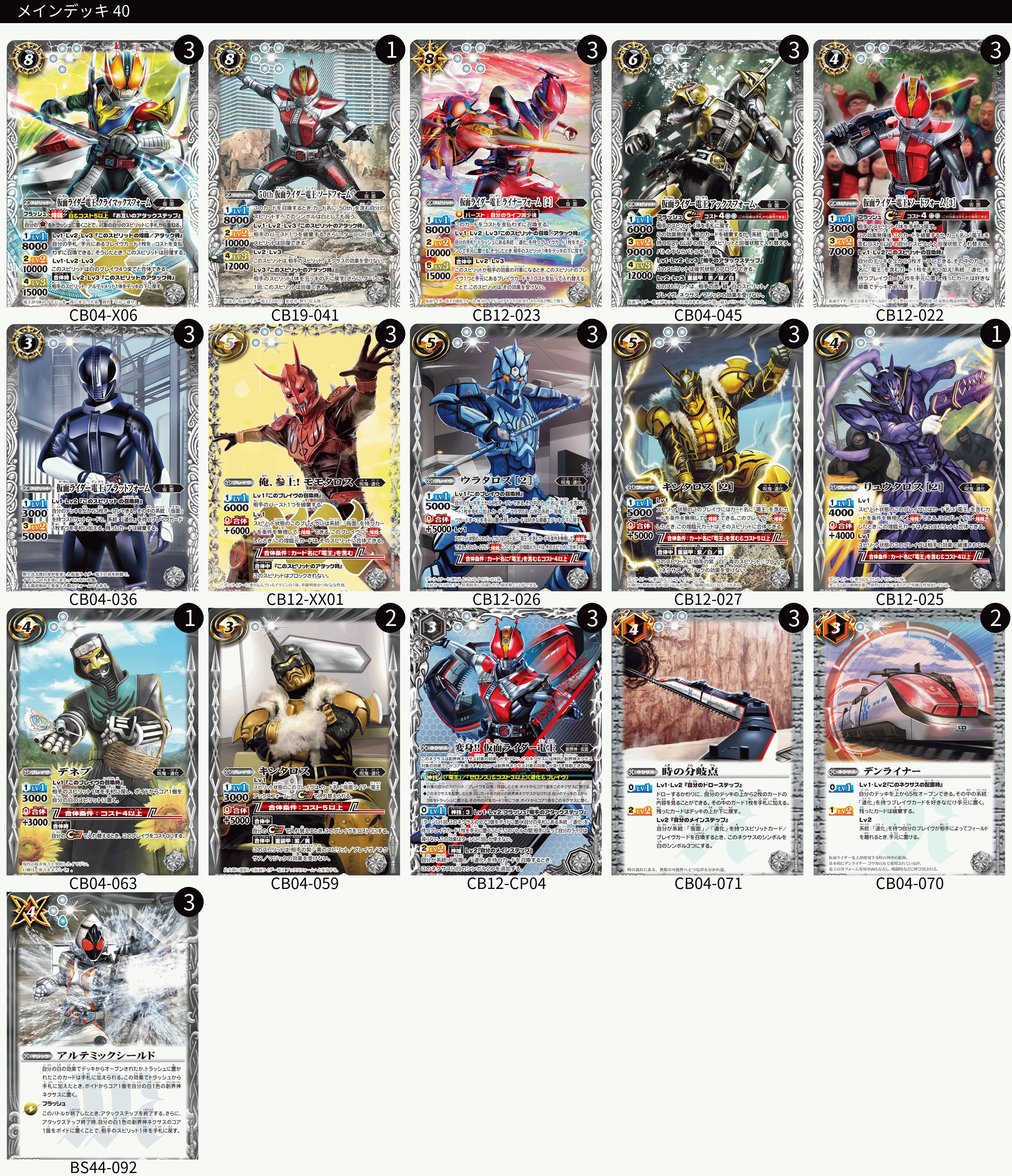 バトルスピリッツ 仮面ライダー電王 デッキ スリーブ・入れ替えカード