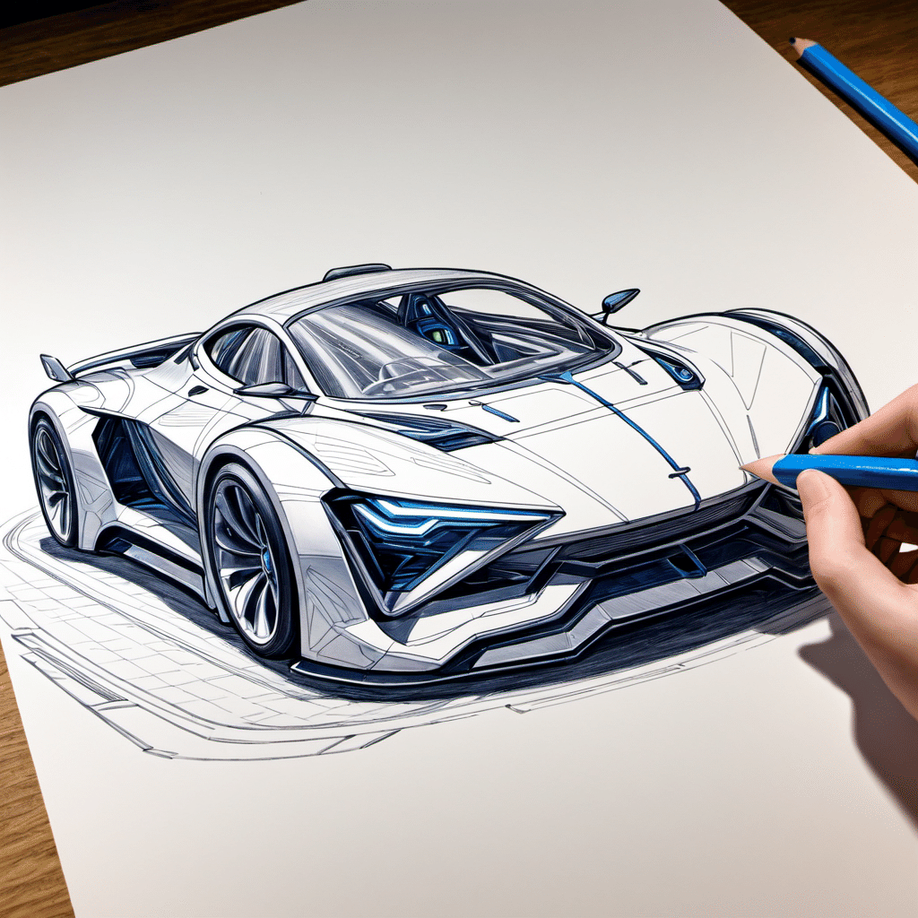 スーパーカーのデザイン画