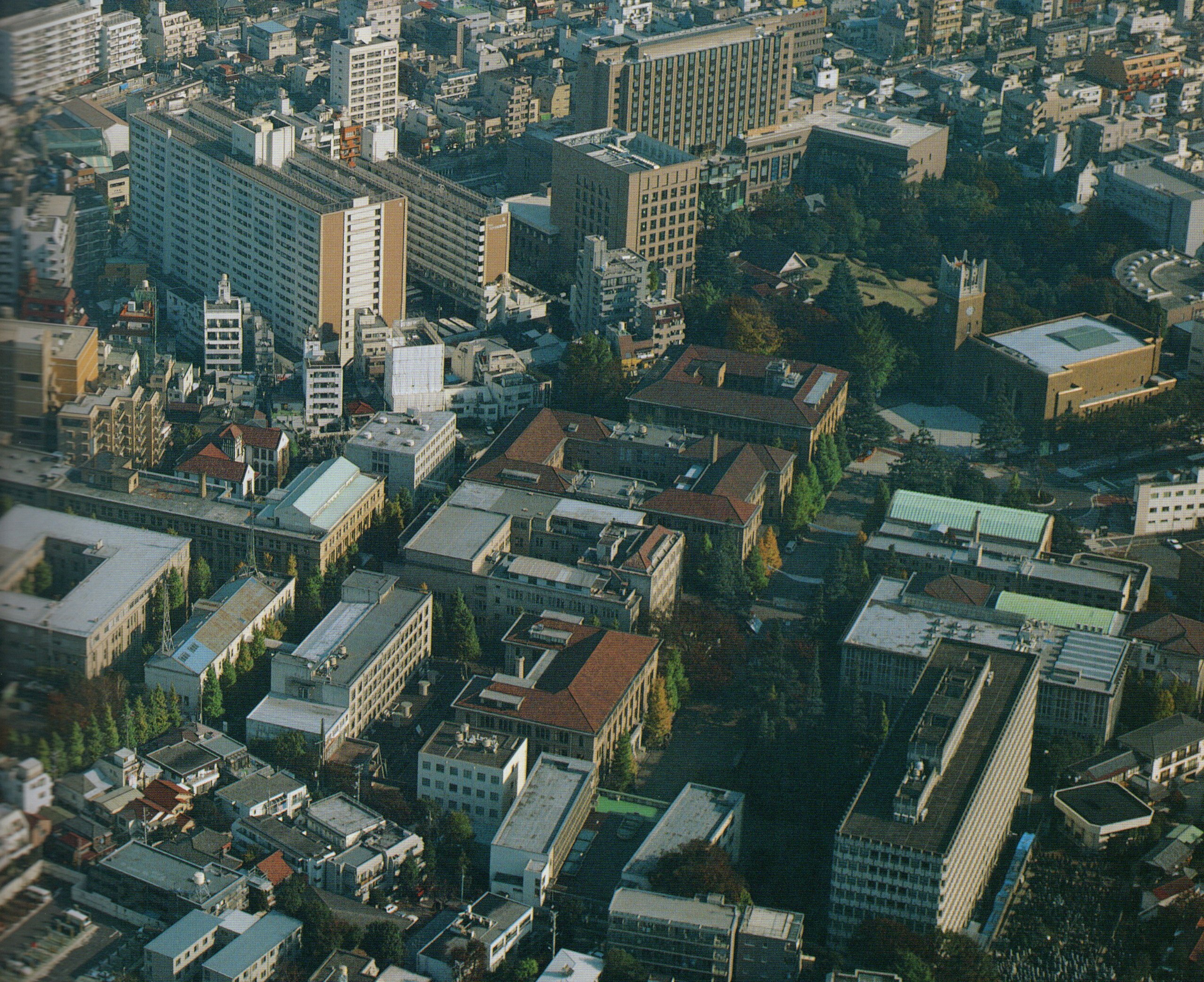 1993年頃 早稲田大学本部キャンパス全景 現在のように建て替え