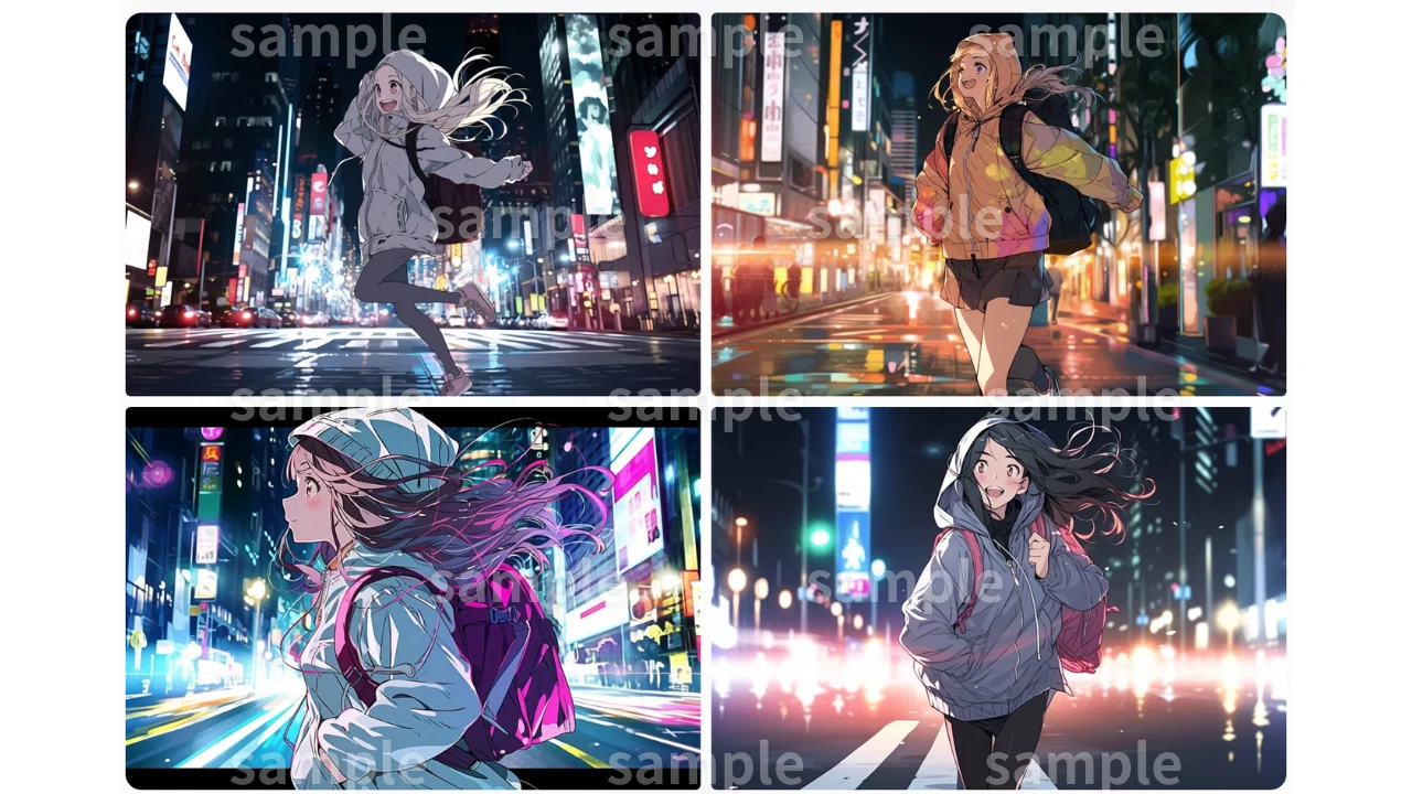 AIイラスト】Midjourney（ミッドジャーニー）で「颯爽と走る女の子」を