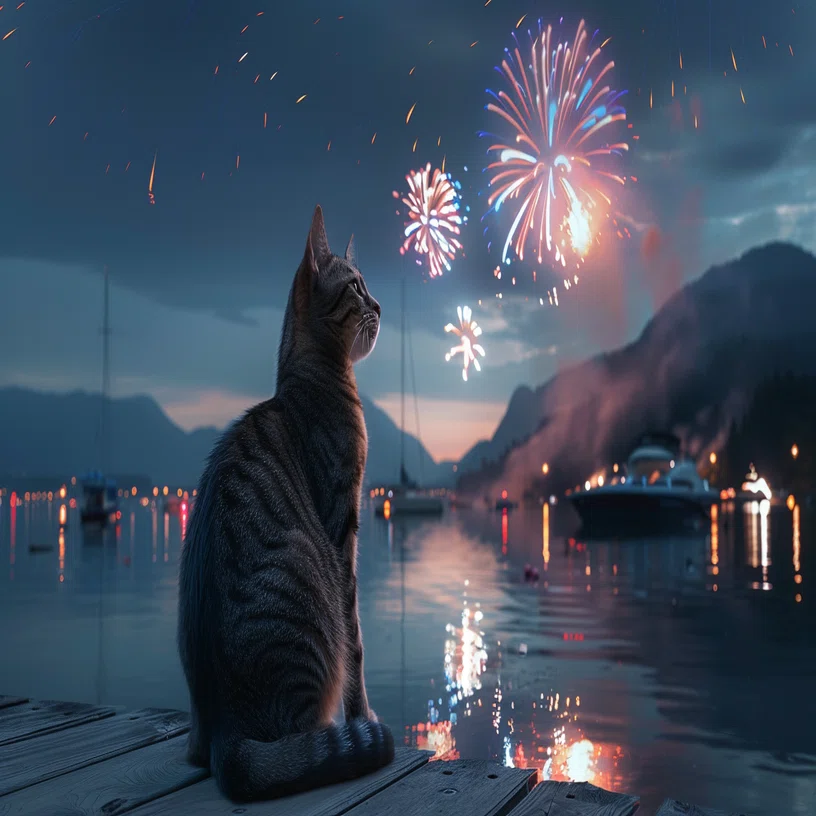 ねこ 花火大会 たーまーにゃ🐾｜odyssey617
