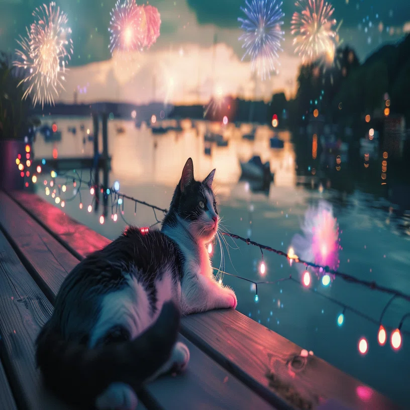 ねこ 花火大会 たーまーにゃ🐾｜odyssey617