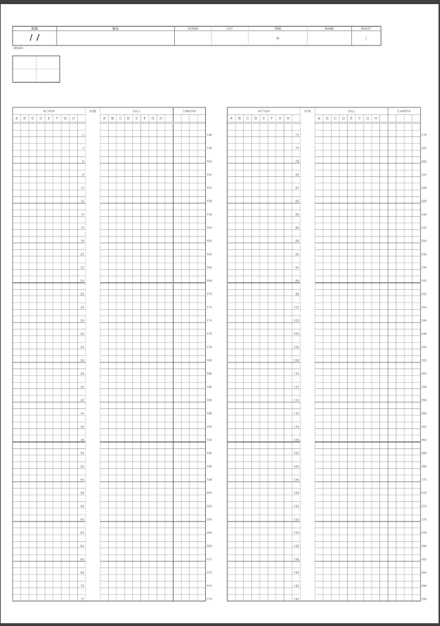 アニメのタイムシート（タイムライン）について①｜Hiroyuki Takeuchi