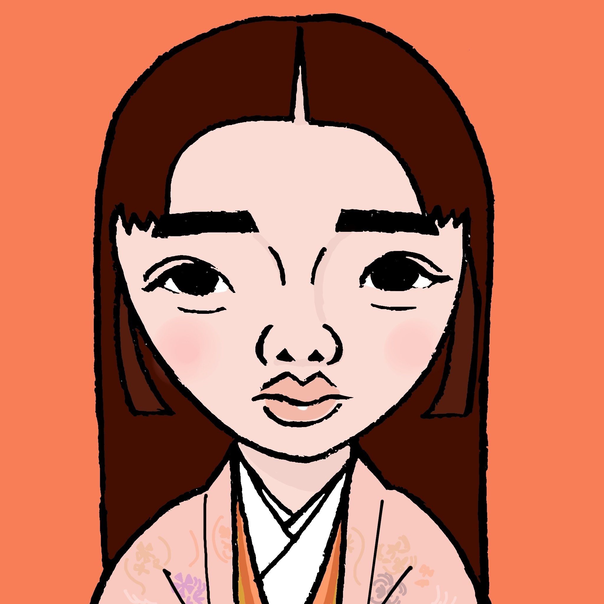 NHK大河ドラマ「光る君へ」の見上愛さんの似顔絵｜似顔絵師 しばじゅん