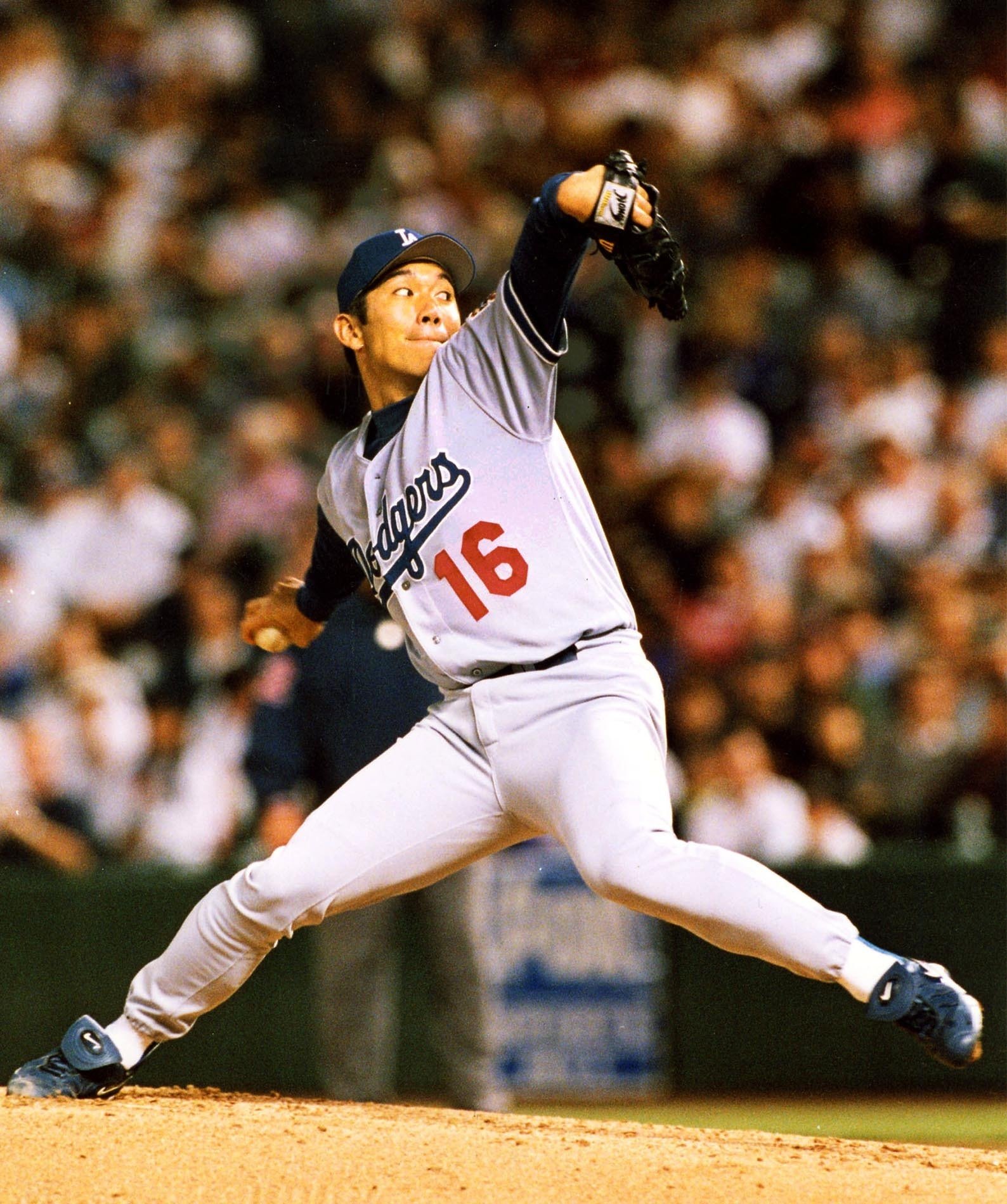 野茂英雄（ドジャース）投球フォームの写真 野茂英雄（ドジャース）投球フォームの写真