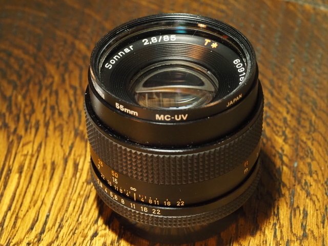 良品！CONTAX屈指の解像！SONNAR 85mm AEG オールドレンズ Sonnar T* 85mm F2.8 AEG 【AB】 ***SOLD OUT*** : コンタックス