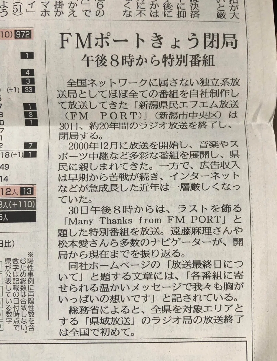 地元FM局「FM PORT」が停波｜ashimama22