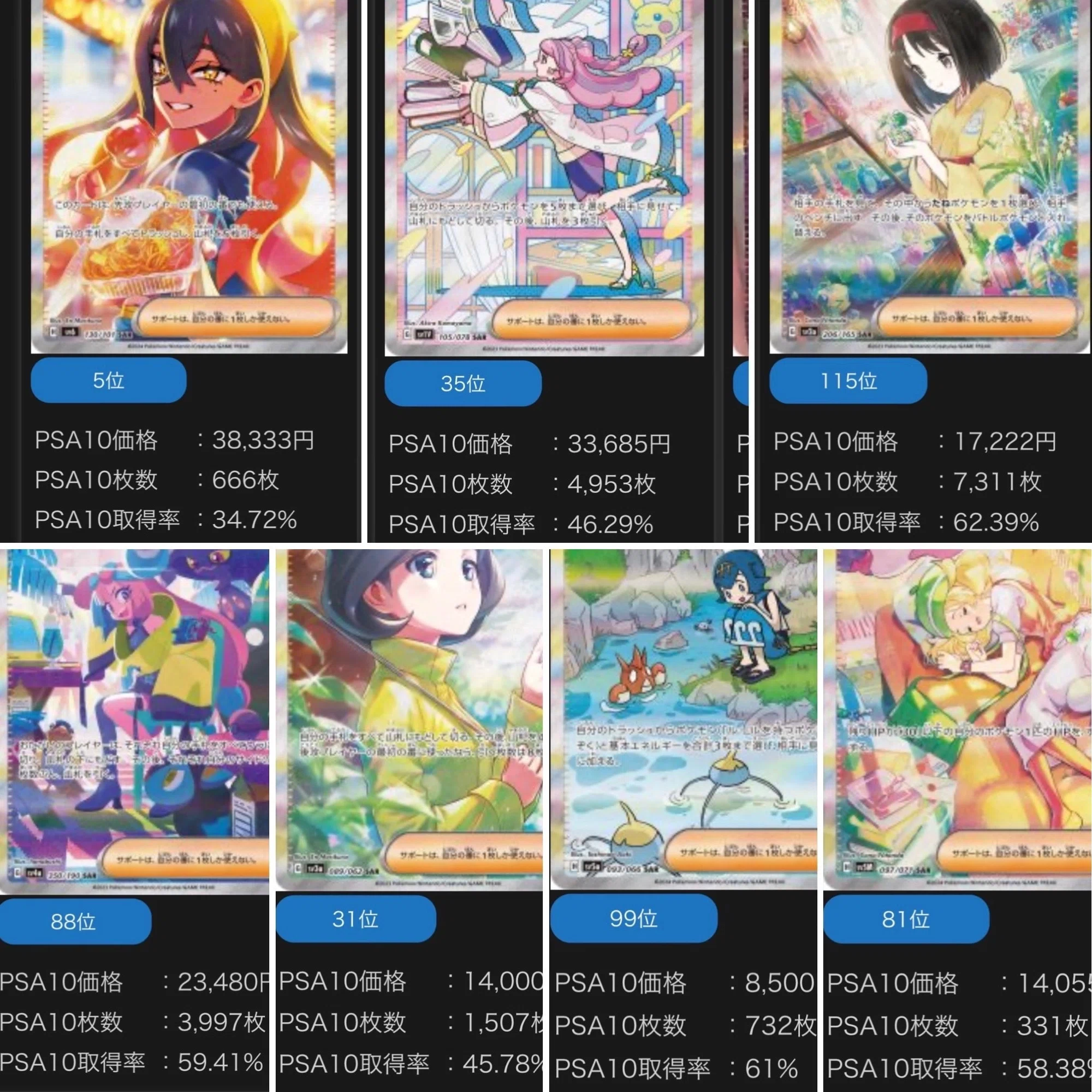 ゼイユ SAR PSA10 +おまけ数枚 PSA10】 ゼイユ (SAR) {130/101} [SV6/変幻