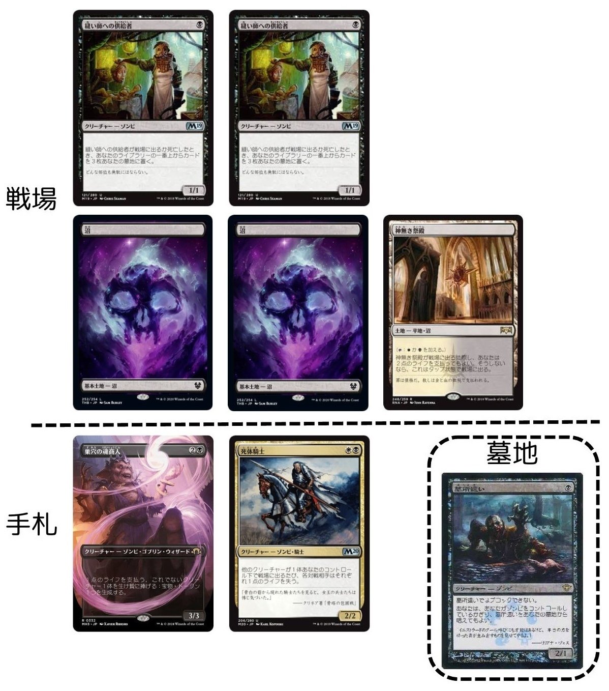 MTG趣味デッキ紹介】軽すぎる命で戦え!ゾンバードメント MTG趣味デッキ紹介】軽すぎる命で戦え!ゾンバードメント