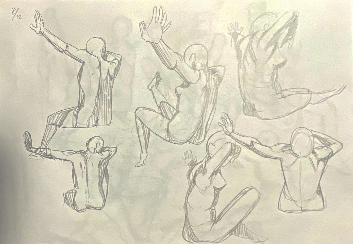 イラスト作品　クロッキー 1日25分クロッキーを1週間くらいやった｜子島づー