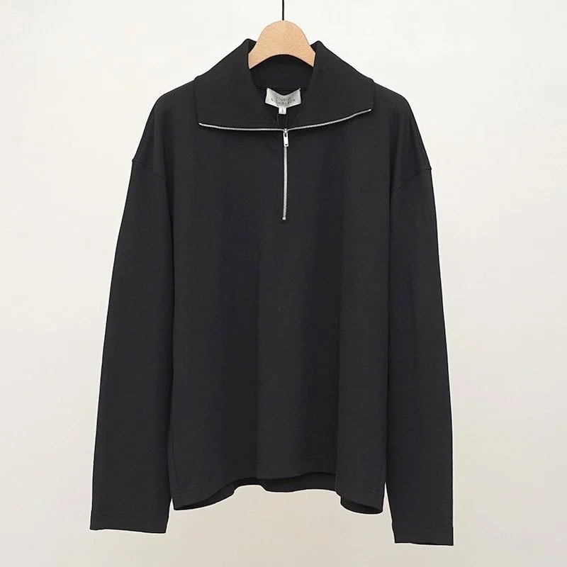 限定値下げ【STUDIO NICHOLSON】ハーフジップ 長袖スウェットシャツ 新鮮なプルオーバースタイルを可能にしてくれます！【STUDIO
